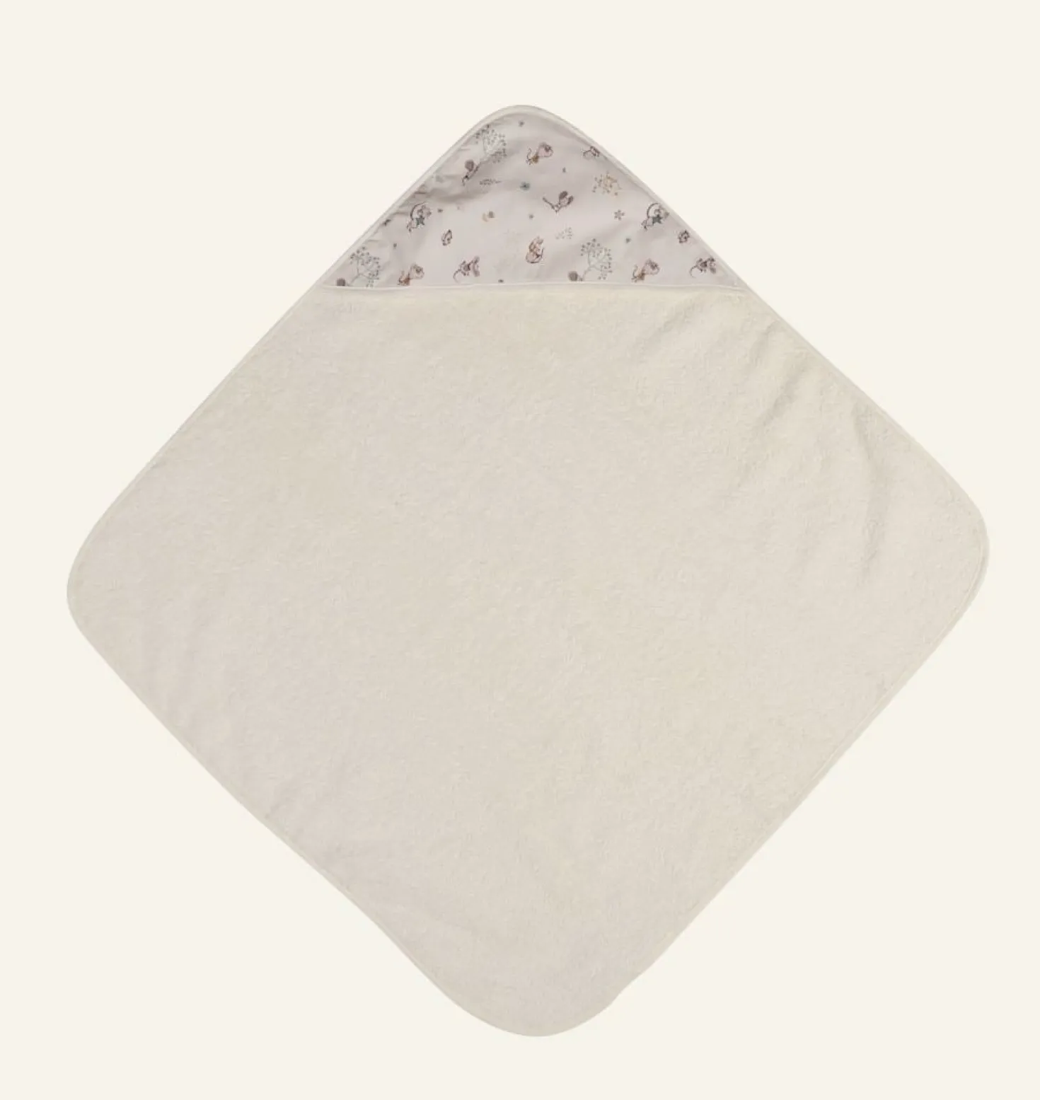 Badhandduk med huva multi/vit - 75x75 cm