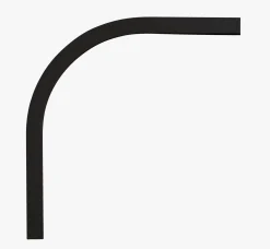 Båge 90° svart - 20x20 cm
