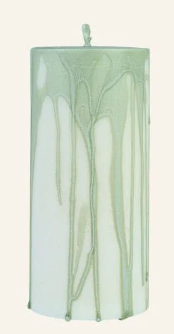 Blockljus grön - 6,8x15 cm