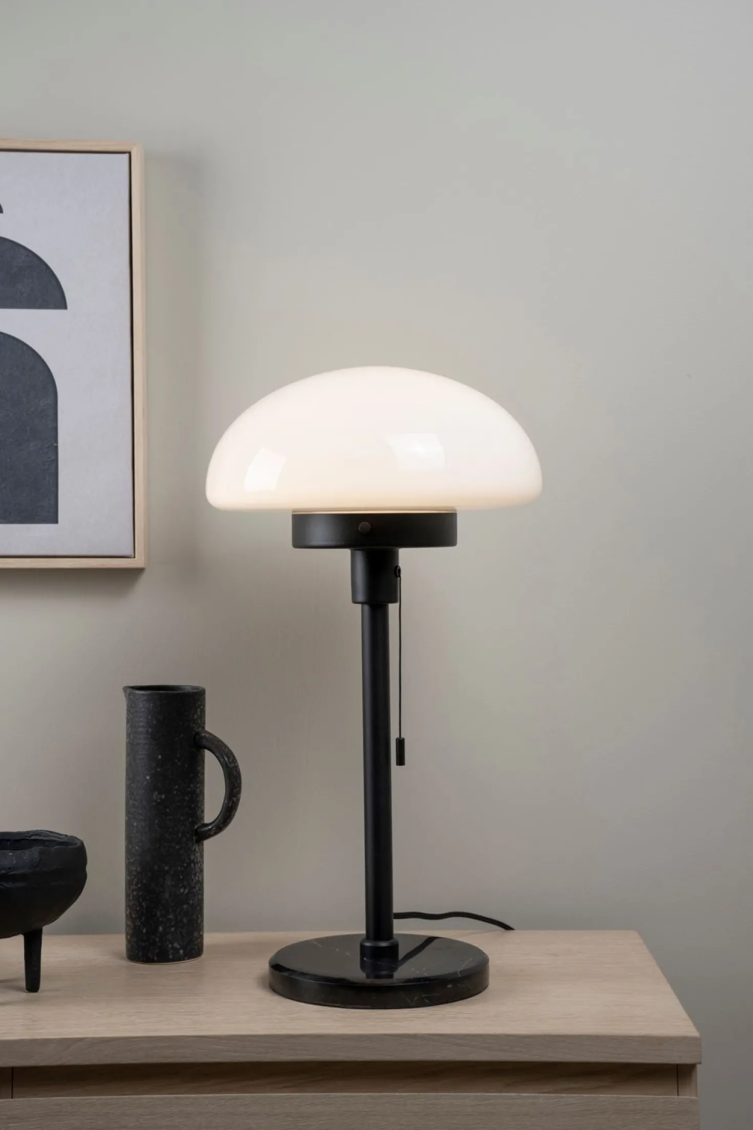 Bordslampa svart - 30,6x30,6x55 cm
