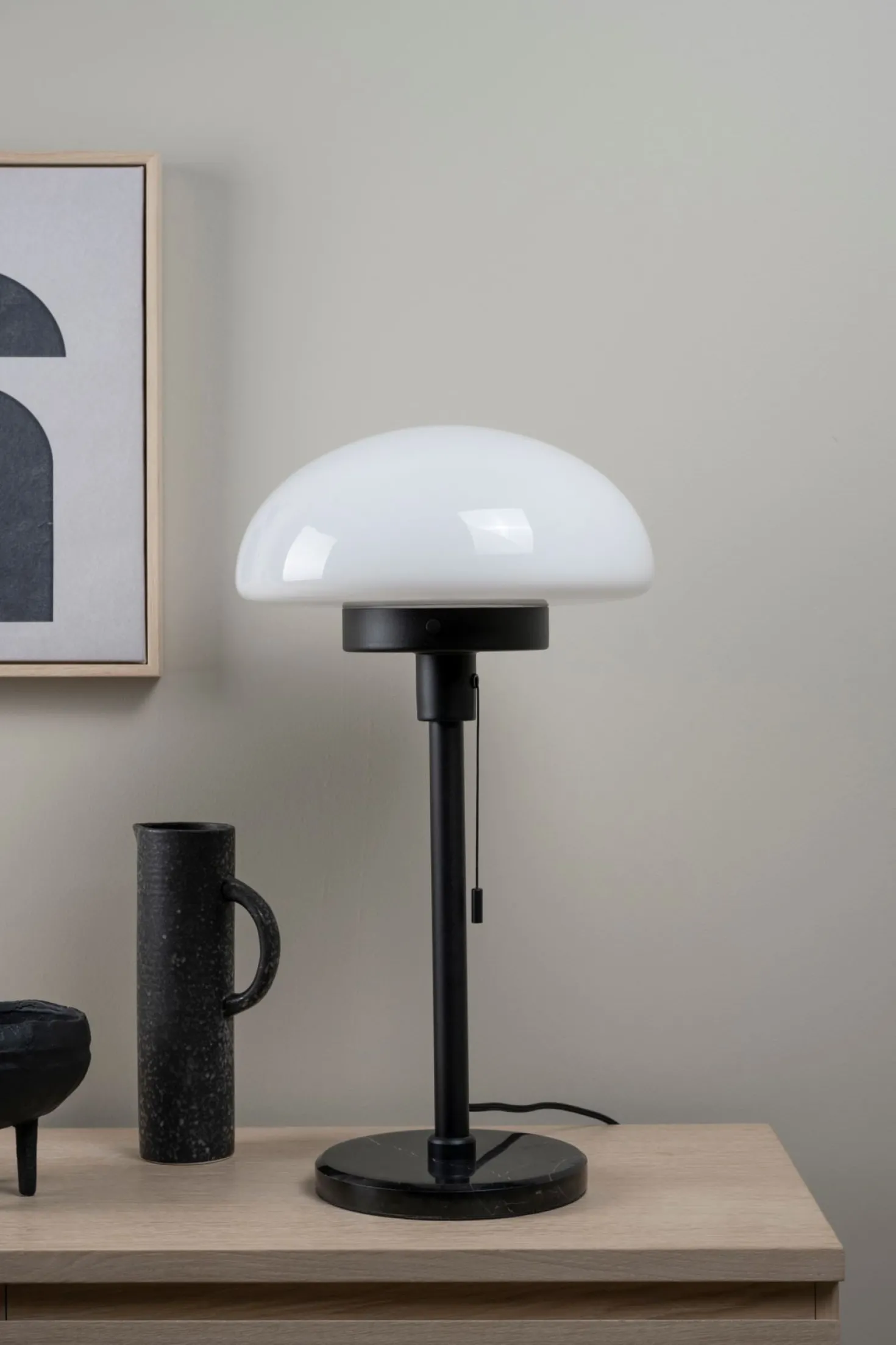 Bordslampa svart - 30,6x30,6x55 cm