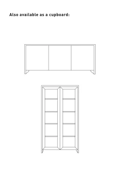 Byrå svart - 180x40x76 cm