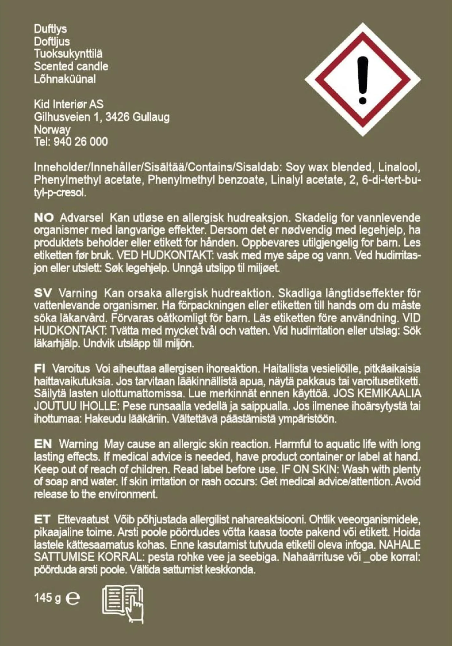 Doftljus grön - 145 g