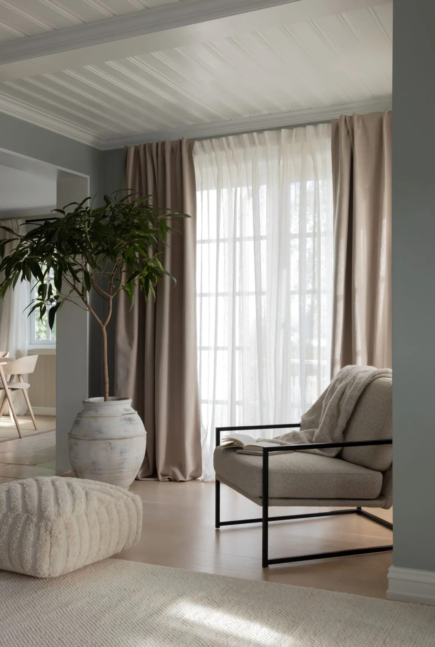 Extra bred gardin offwhite - 280x240 cm