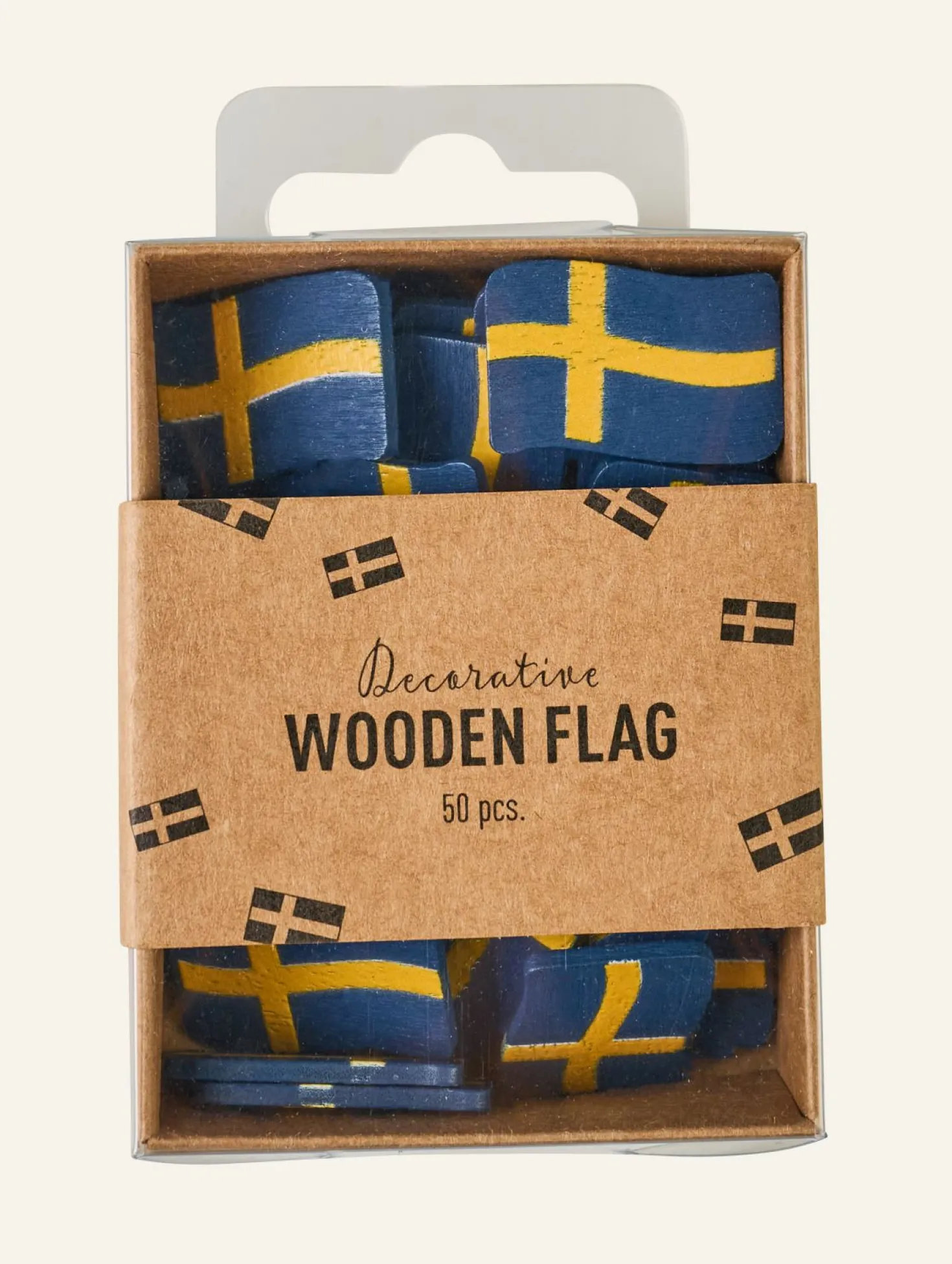 Flaggpynt multi/blå - 50stk