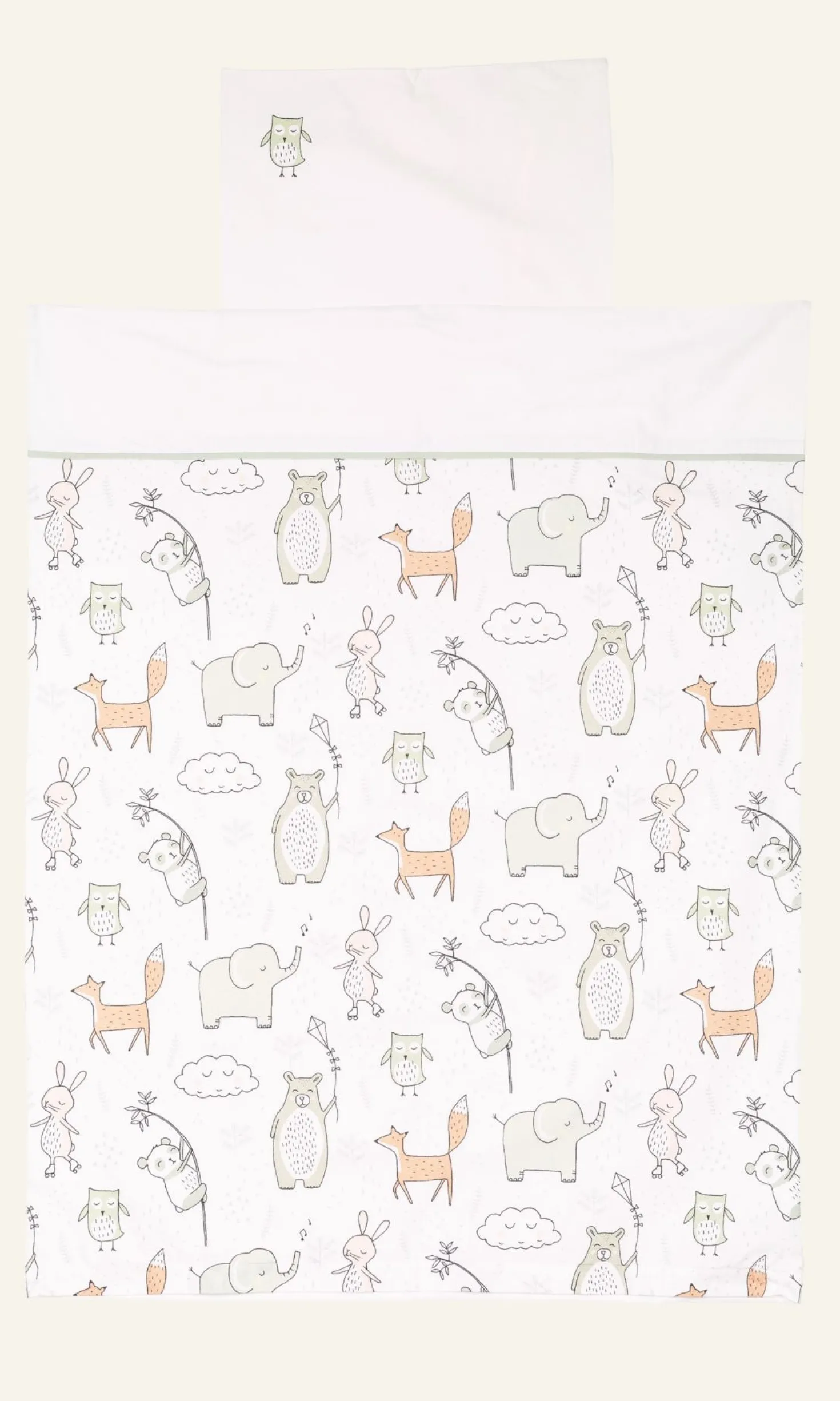 Flanell påslakanset multi - 100x130 cm