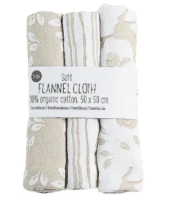 Flanellhanddukar beige - 50x50 cm