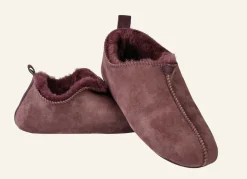 Fårskinnstofflor burgundy - 37