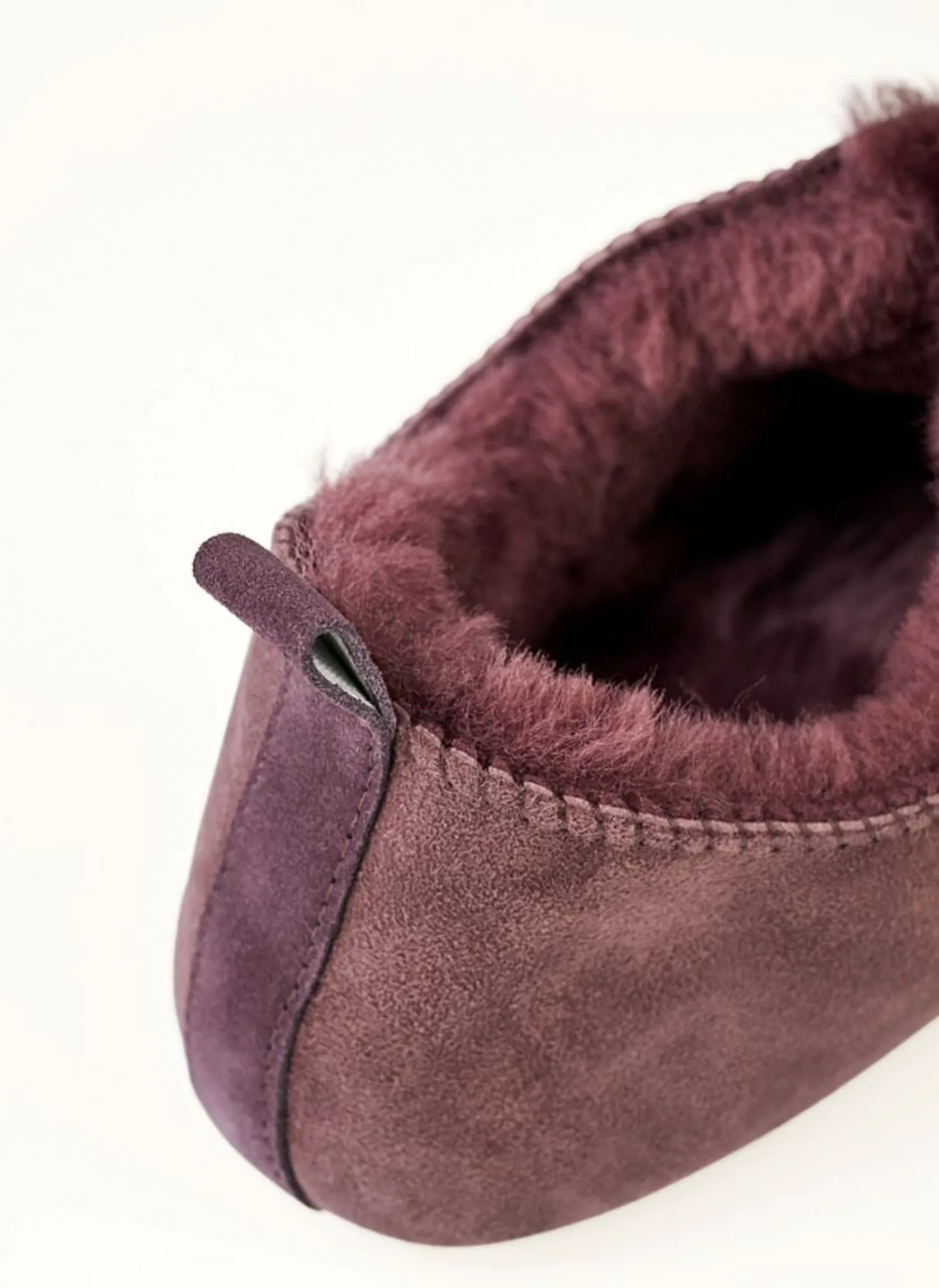 Fårskinnstofflor burgundy - 37