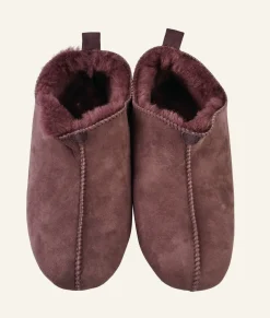 Fårskinnstofflor burgundy - 37