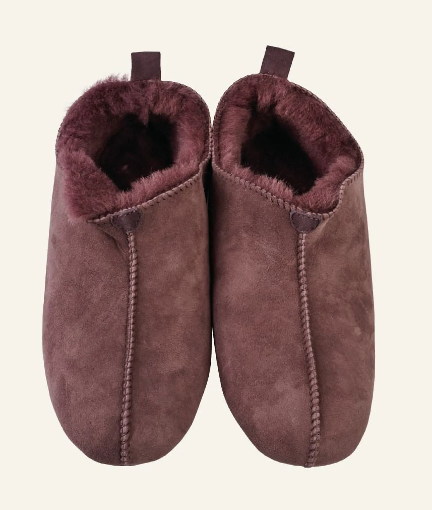 Fårskinnstofflor burgundy - 37