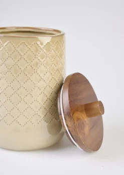 Förvaringsburk beige - 14x14x20,5 cm