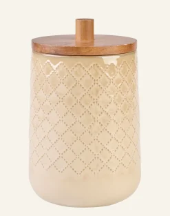Förvaringsburk beige - 14x14x20,5 cm