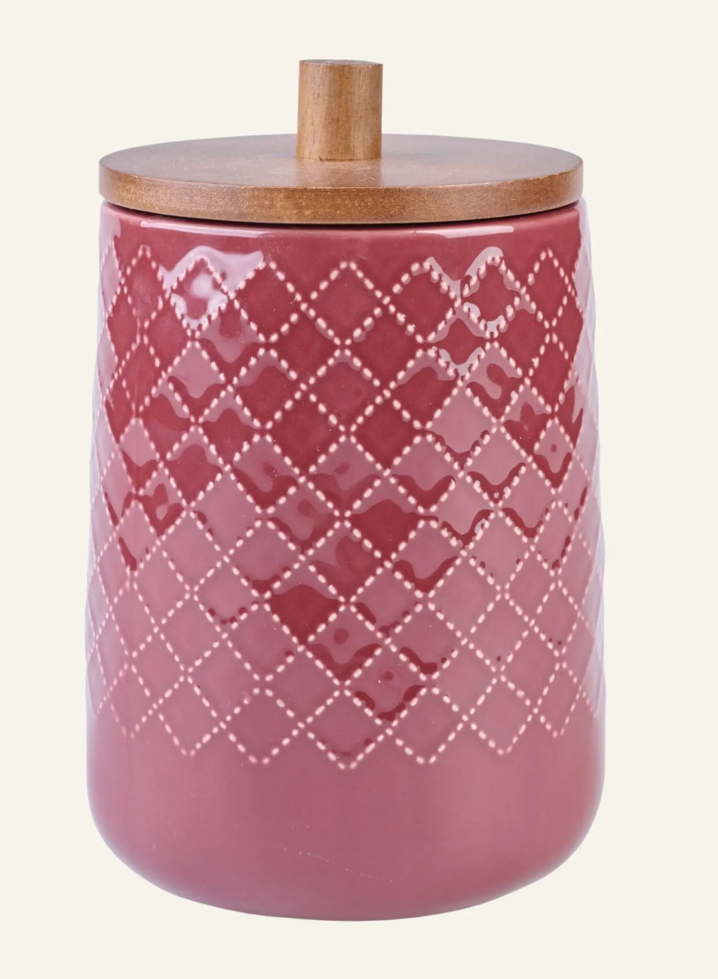 Förvaringsburk mörkröd - 14x14x20,5 cm