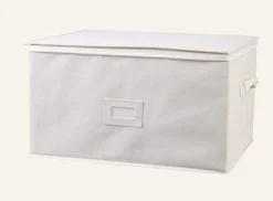 Förvaringslåda ljus natur - 46x35x26 cm
