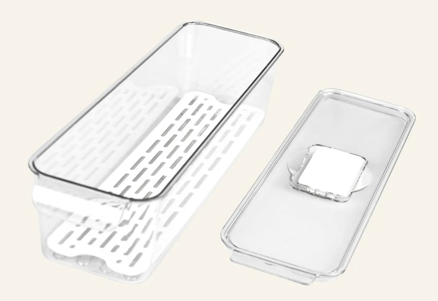 Förvaringslåda offwhite - 11x34x9 cm