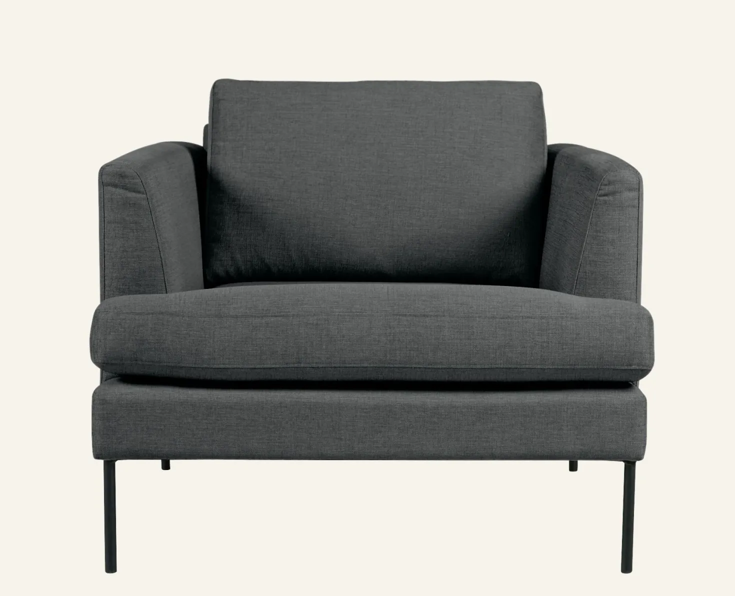 Fåtölj grå - 93x94x80 cm