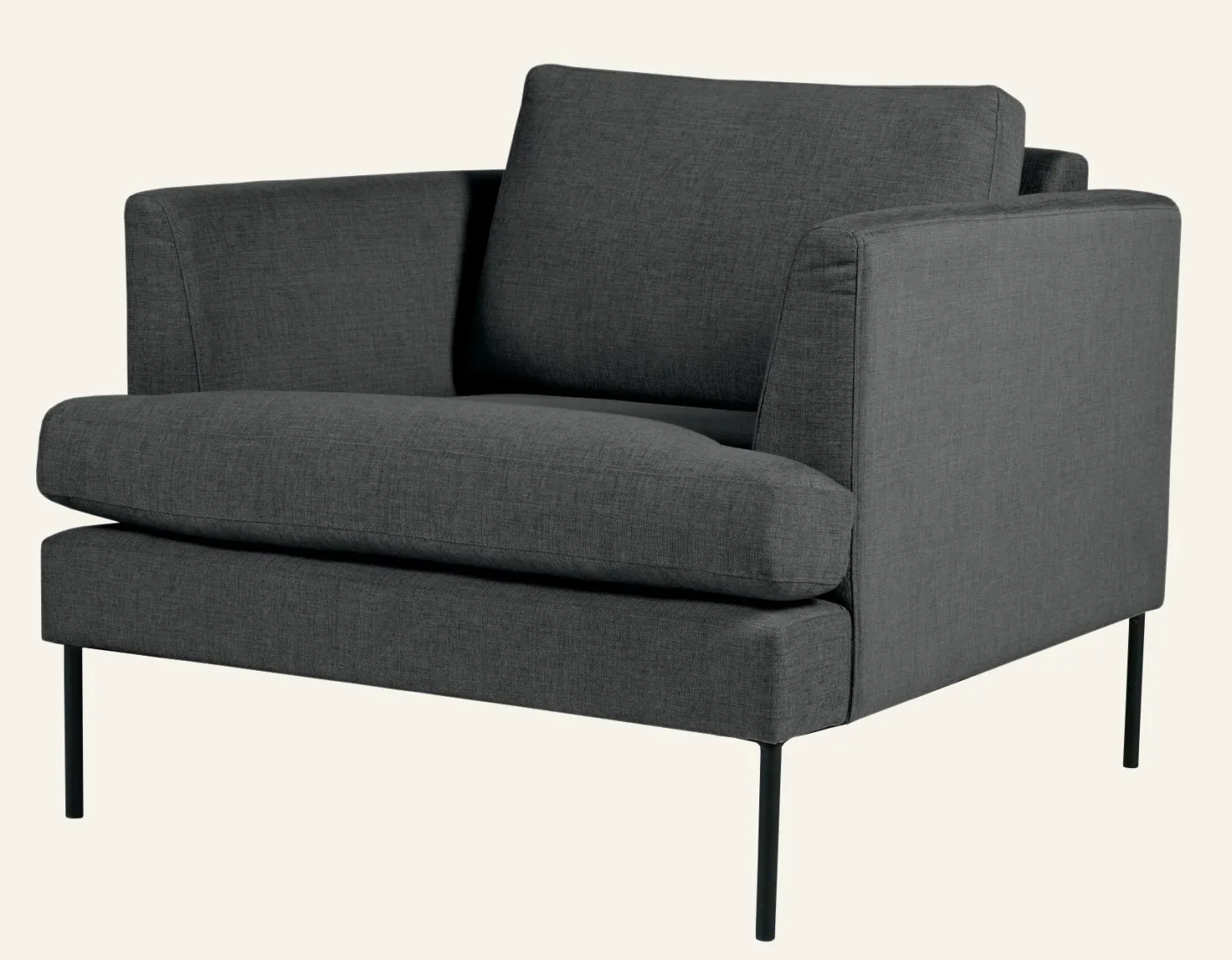 Fåtölj grå - 93x94x80 cm