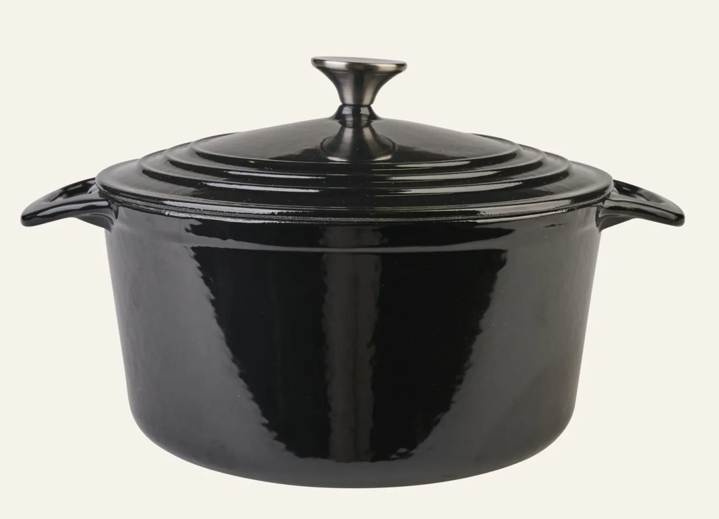 Gjutjärnsgryta rund svart - 4300ml