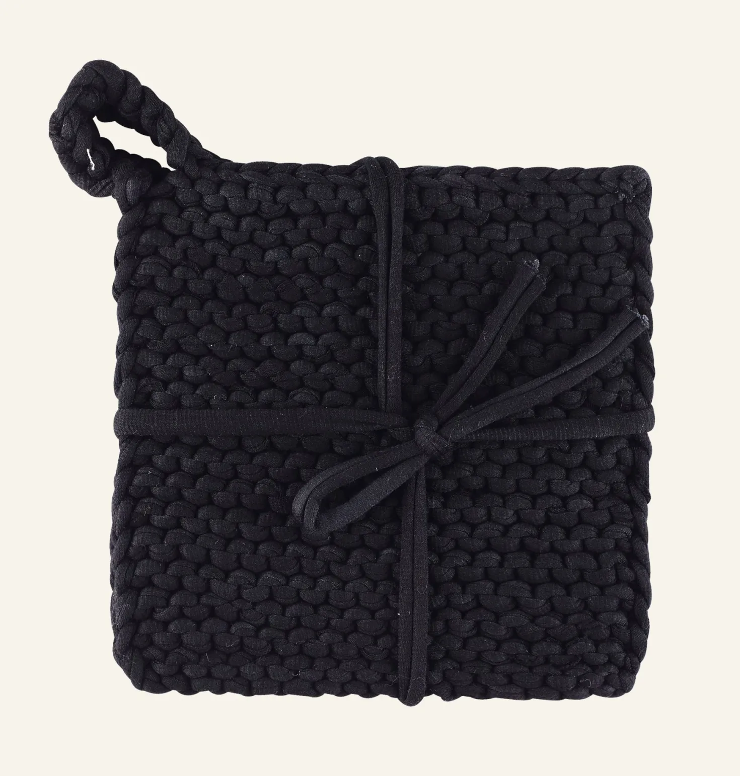 Grytlapp svart - 19x19 cm