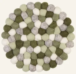 Grytunderlägg multi/grön - ø22 cm