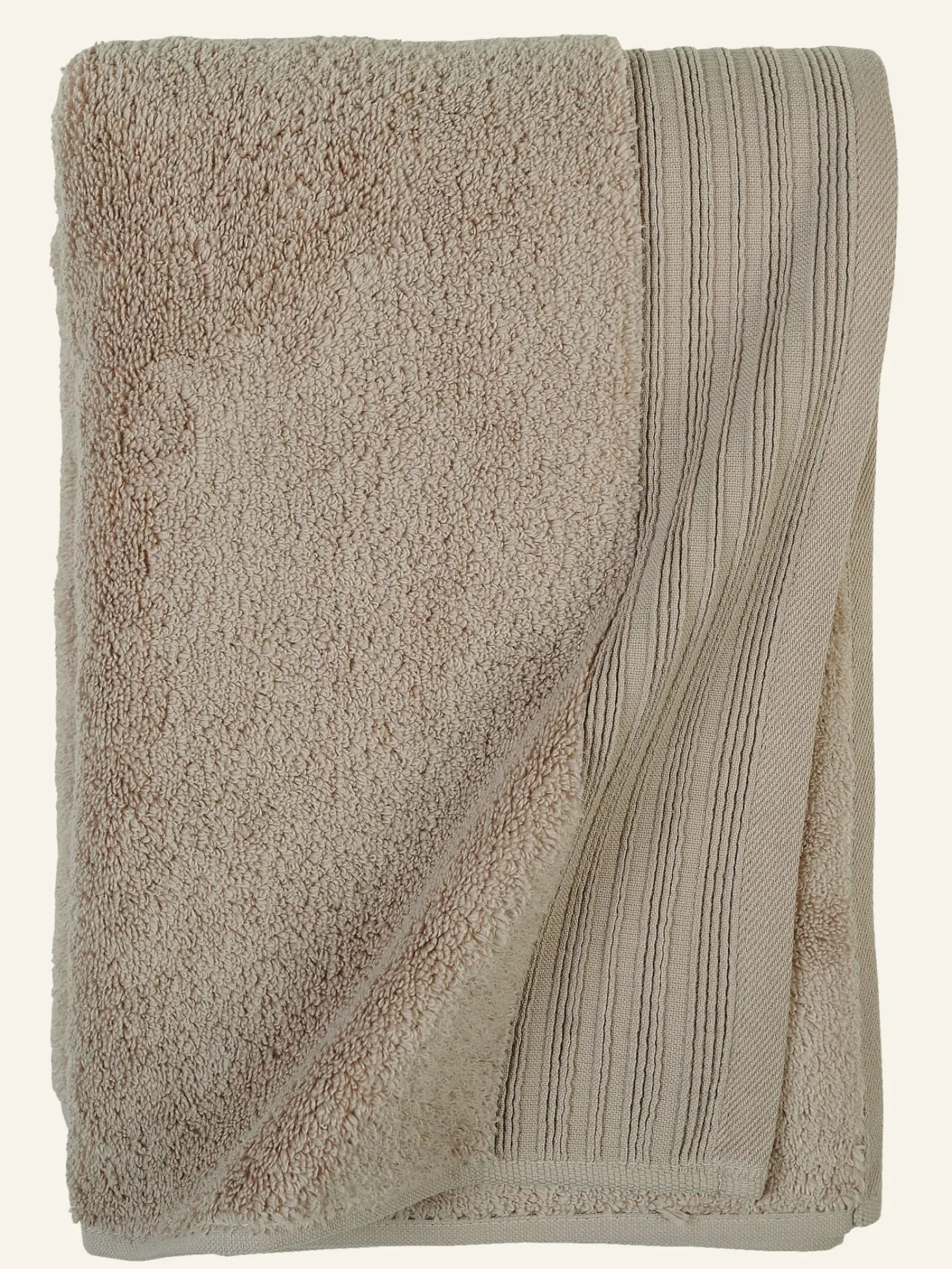 Handduk taupe - 90x150 cm