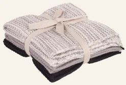Handduk, 3-pack svart - 26x26 cm