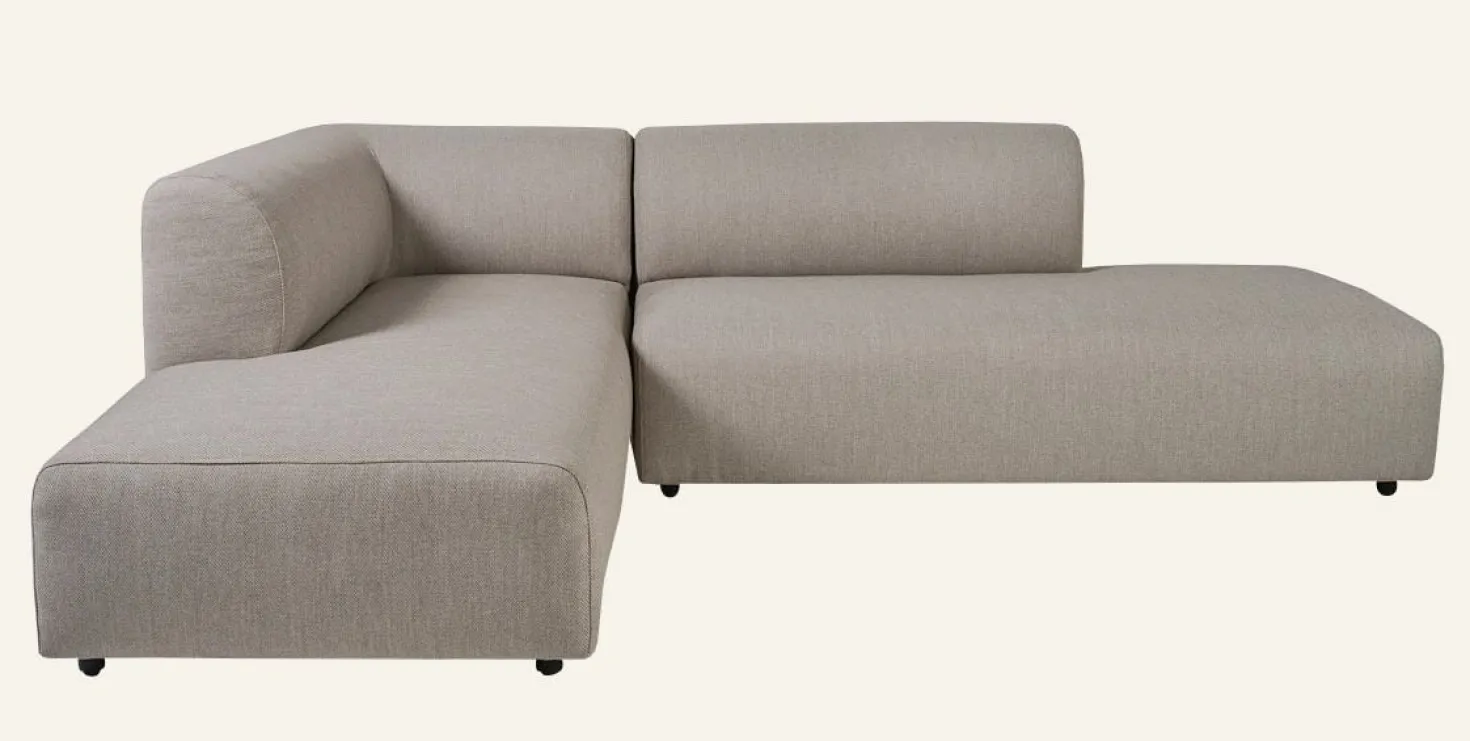 Hörnsoffa beige - 252x191,5x75 cm
