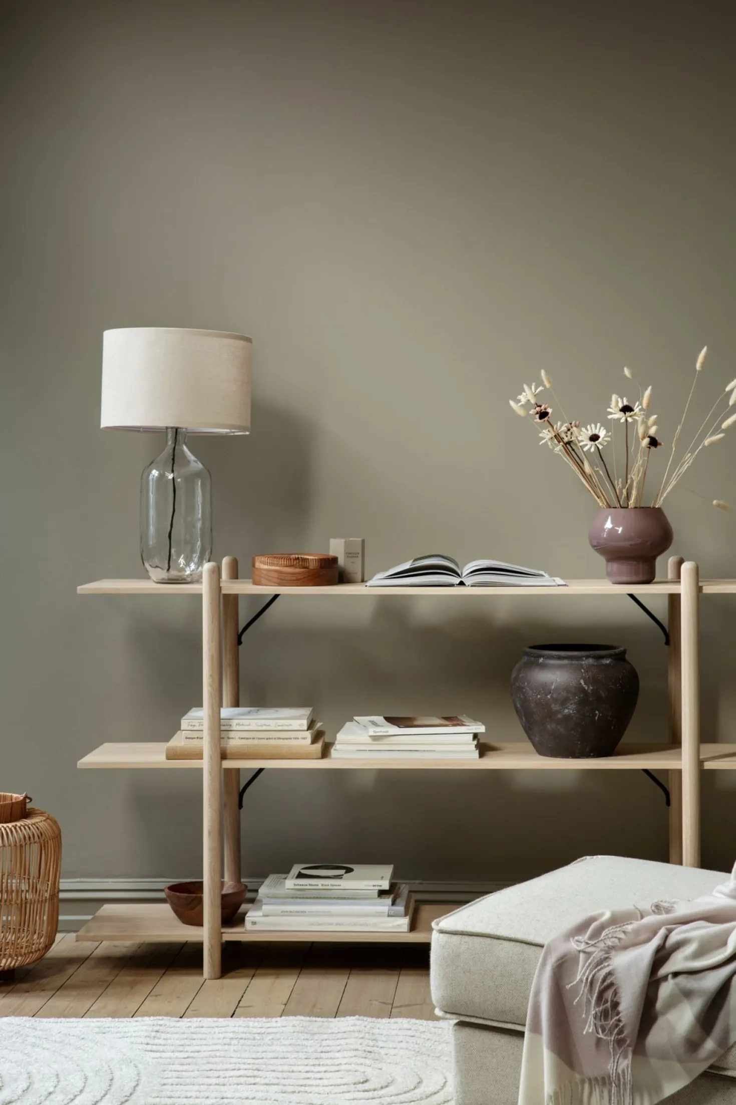 Hylla låg natur - 150x39x80 cm