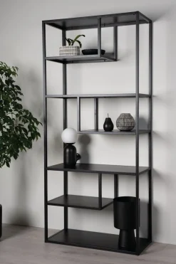 Hylla svart - 85x35x188 cm