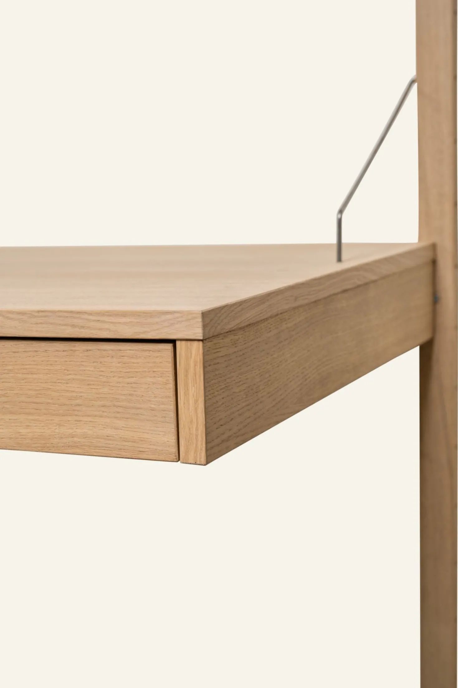 Hyllsystem skrivbordsskiva med låda natur - 100x60x2 cm