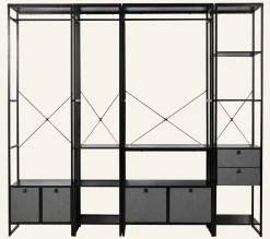 Klädhängare svart - 44x46,5x215 cm