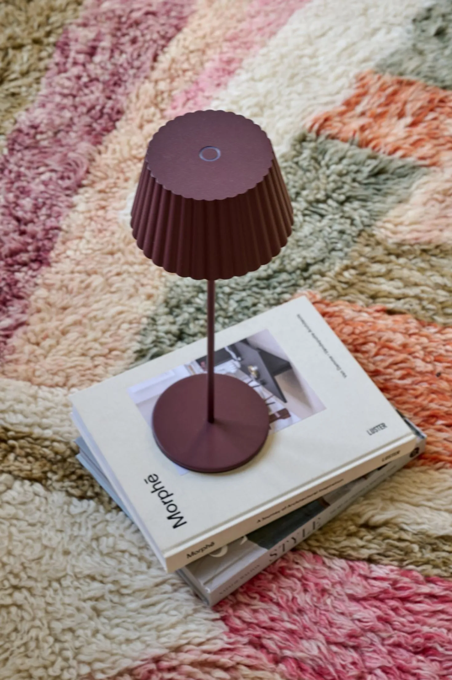 Led bordlampa burgundy - 37,5 cm ø13,5