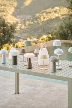 Led bordlampa ljusbeige - 18x18x26 cm