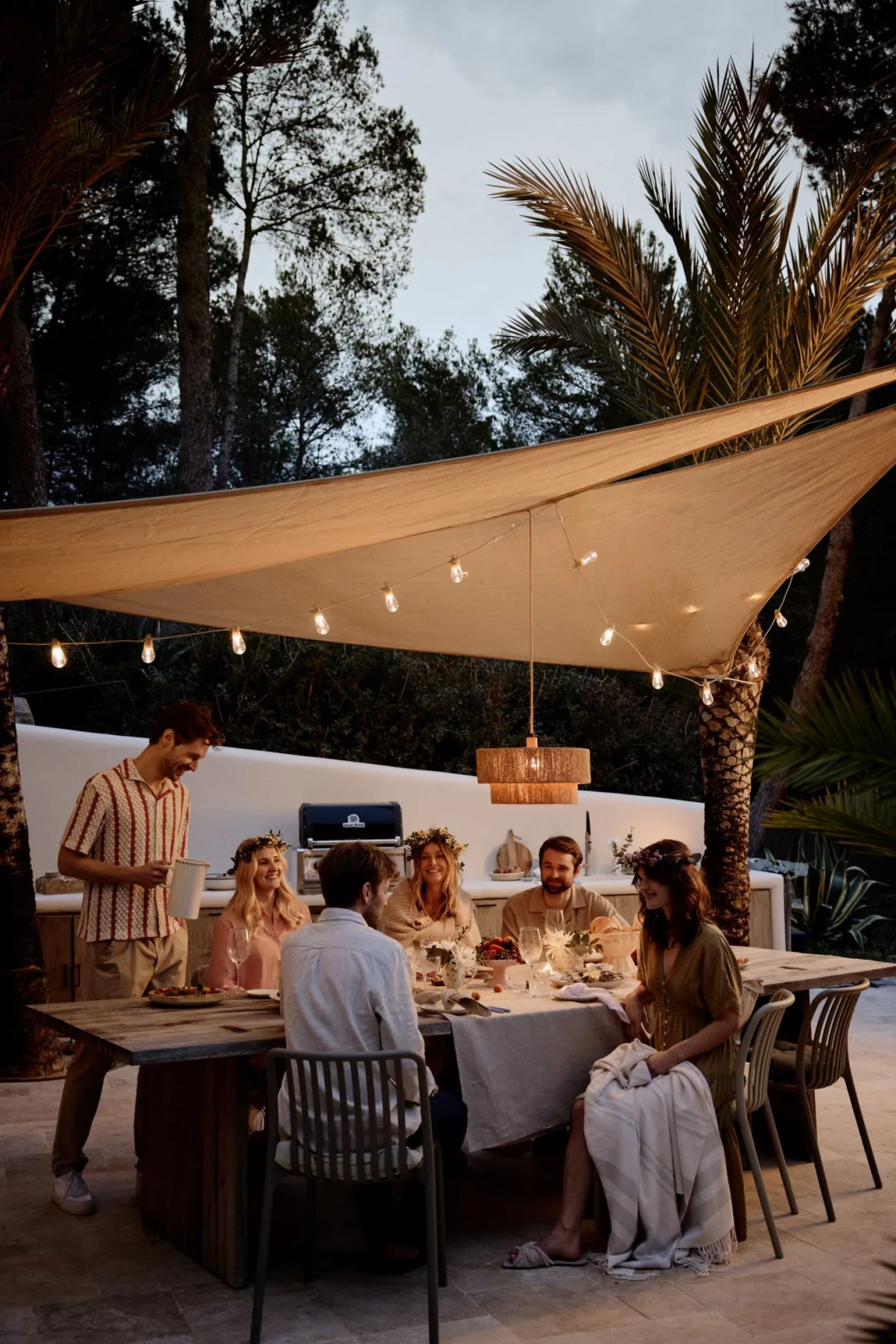 Led-ljusslinga beige - 570 cm
