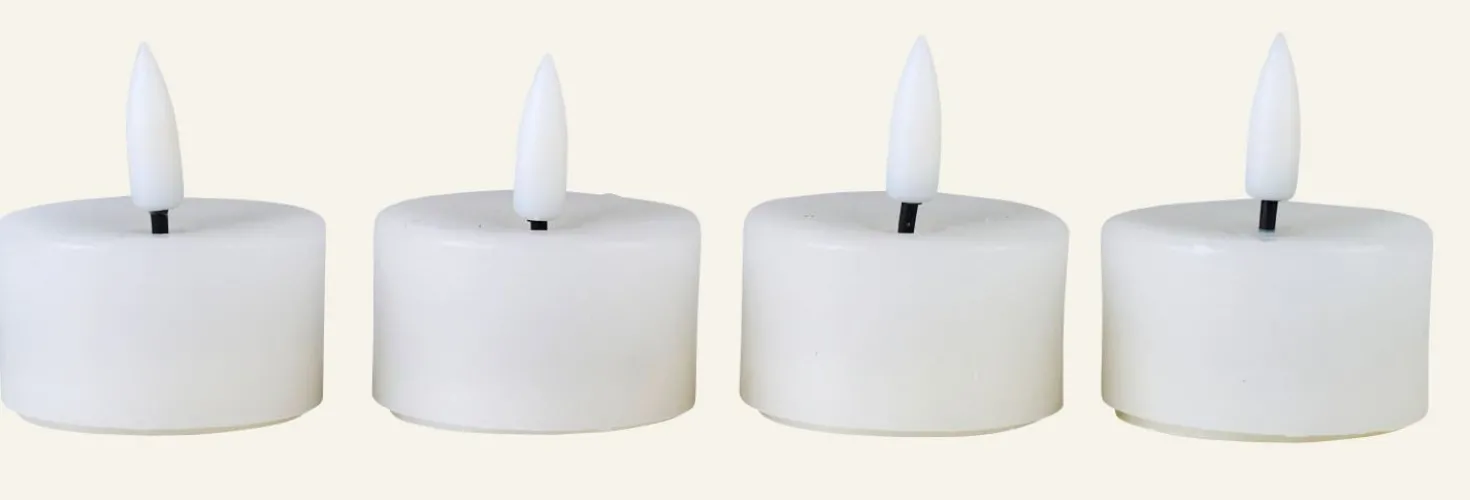 Led-värmeljus vit - 4,5x4,5x5,5 cm