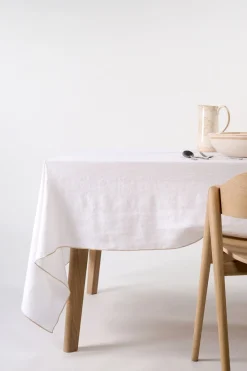 Linneduk beige - 140x350 cm
