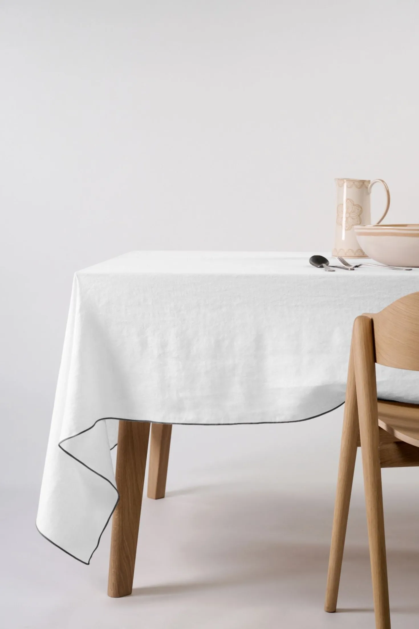 Linneduk vit - 160x350 cm