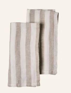 Linneservett  beige - 45x45 cm