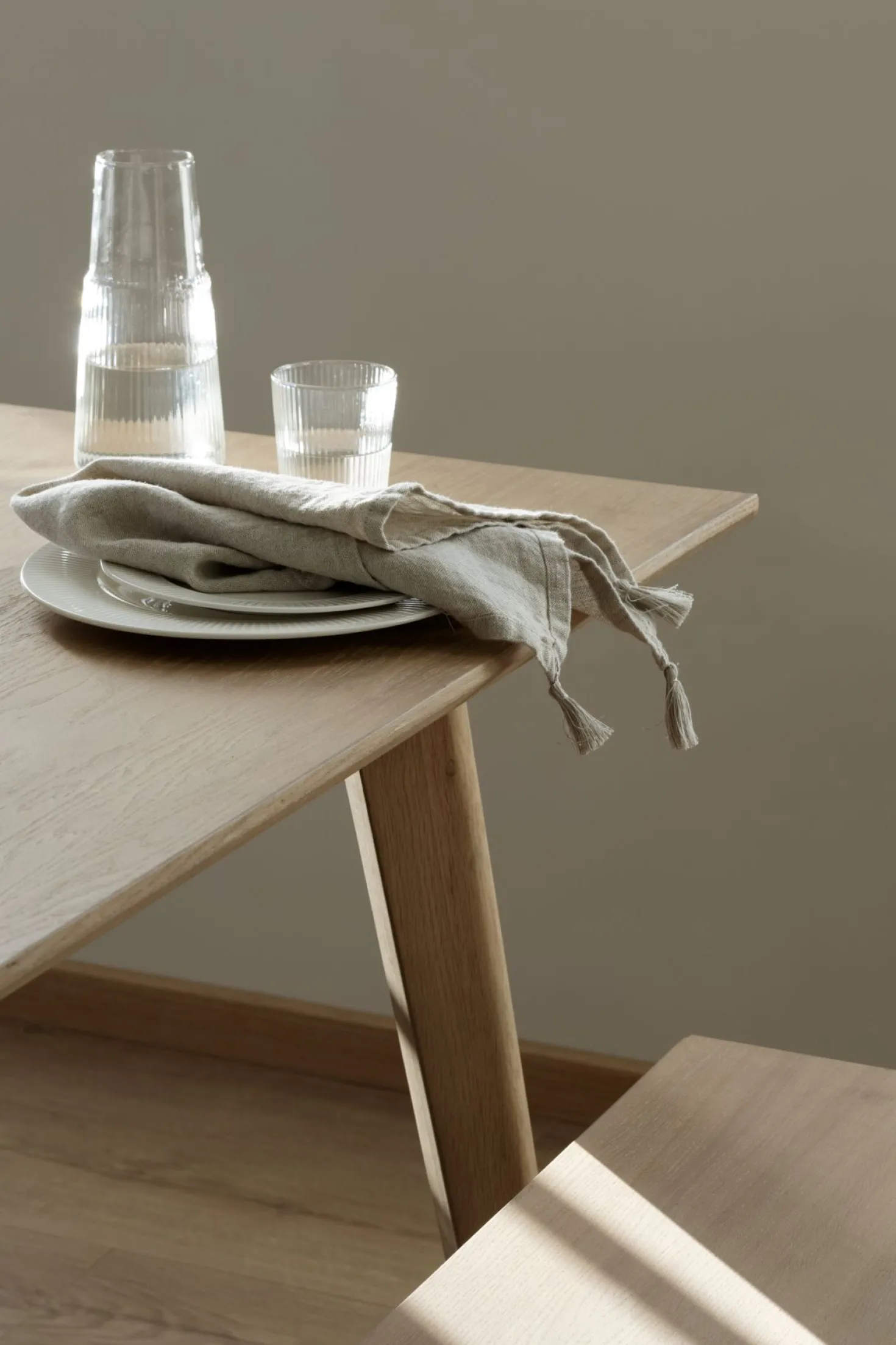 Linneservett natur - 47x47 cm