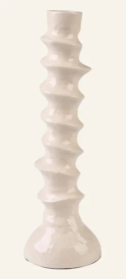 Ljusstake beige - 6x6x17,5 cm