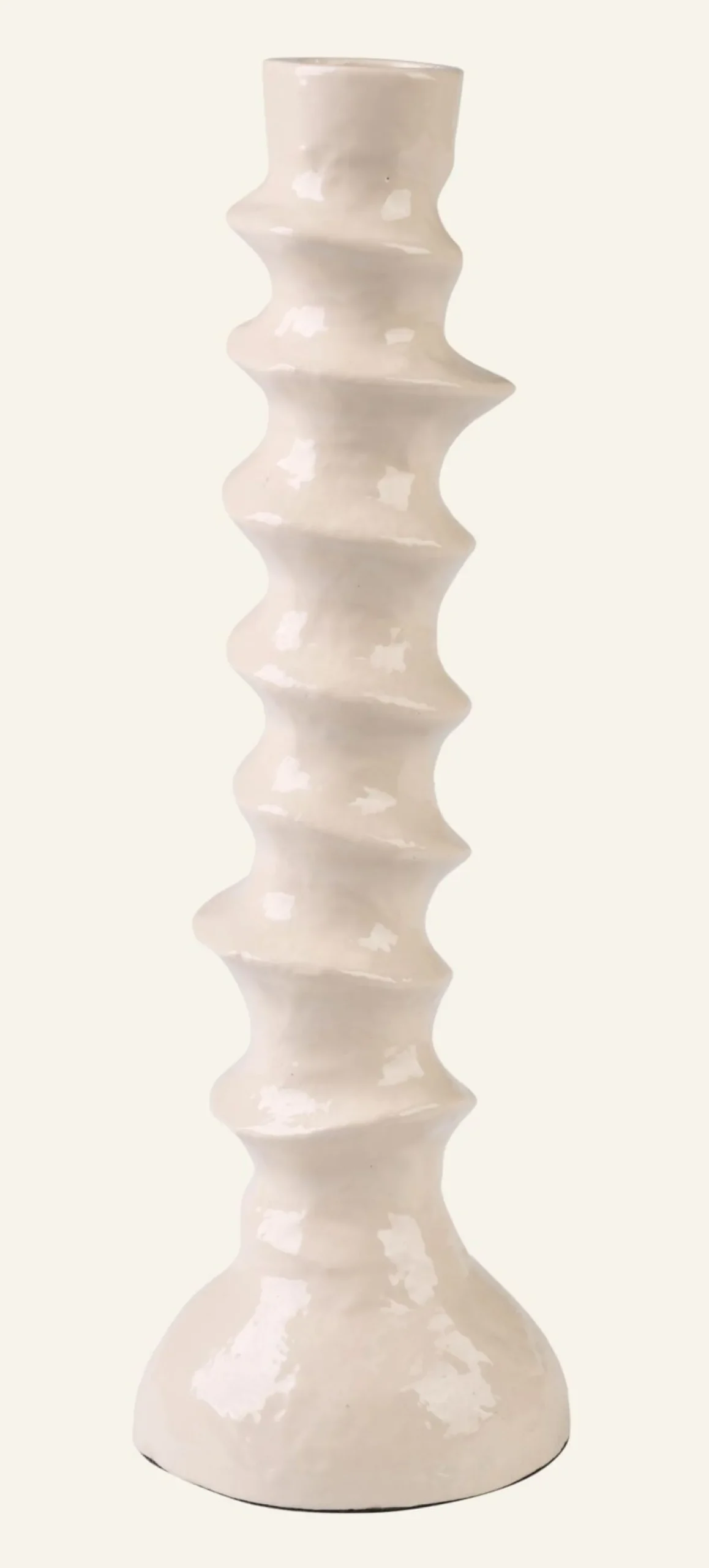 Ljusstake beige - 6x6x17,5 cm