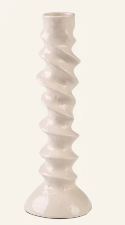 Ljusstake beige - 6x6x17,5 cm