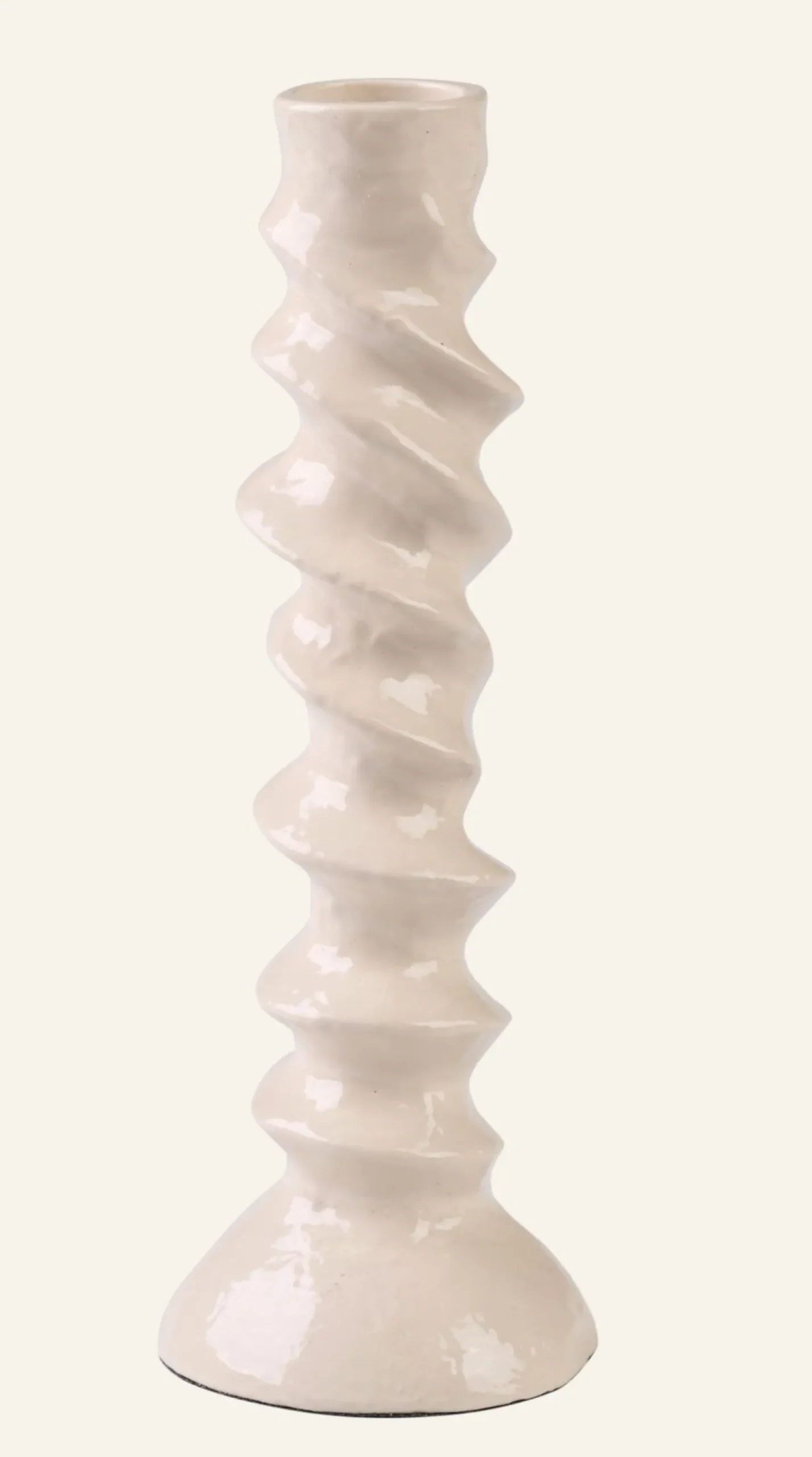 Ljusstake beige - 6x6x17,5 cm