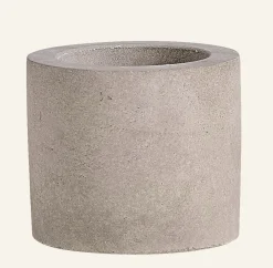 Ljusstake grå - ø7,2x6,8 cm