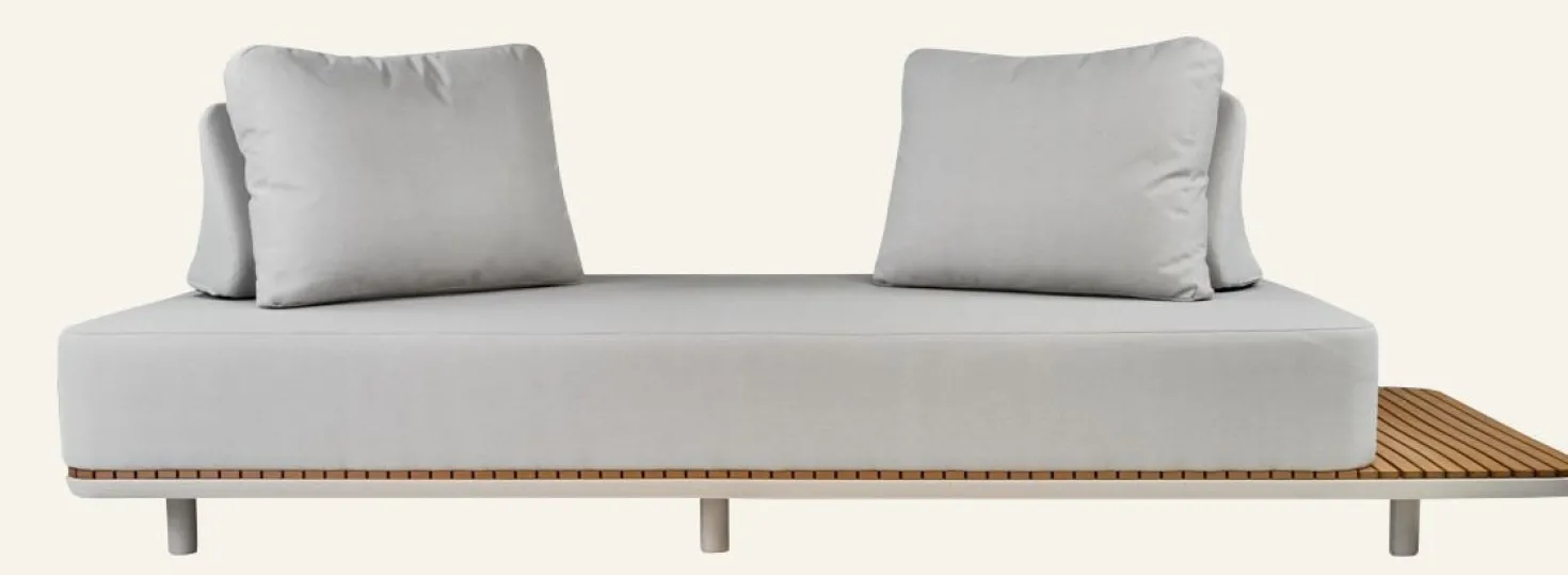 Loungesoffa offwhite - 96,5x253x31,5 cm