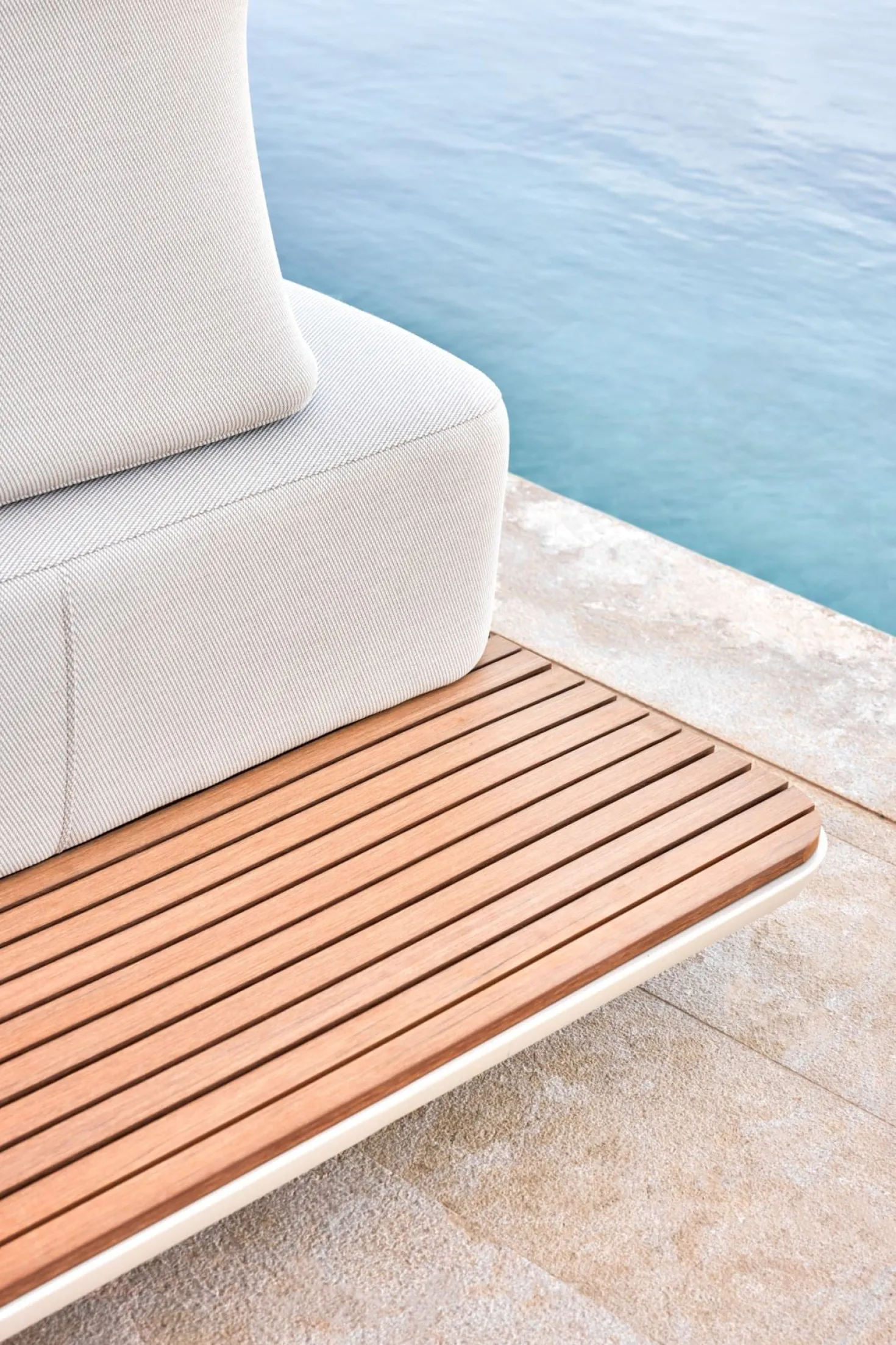 Loungesoffa offwhite - 96,5x253x31,5 cm