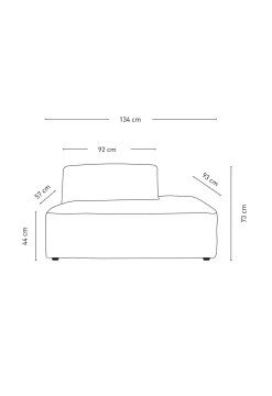 Modul öppen ände höger natur - 134x93x73 cm