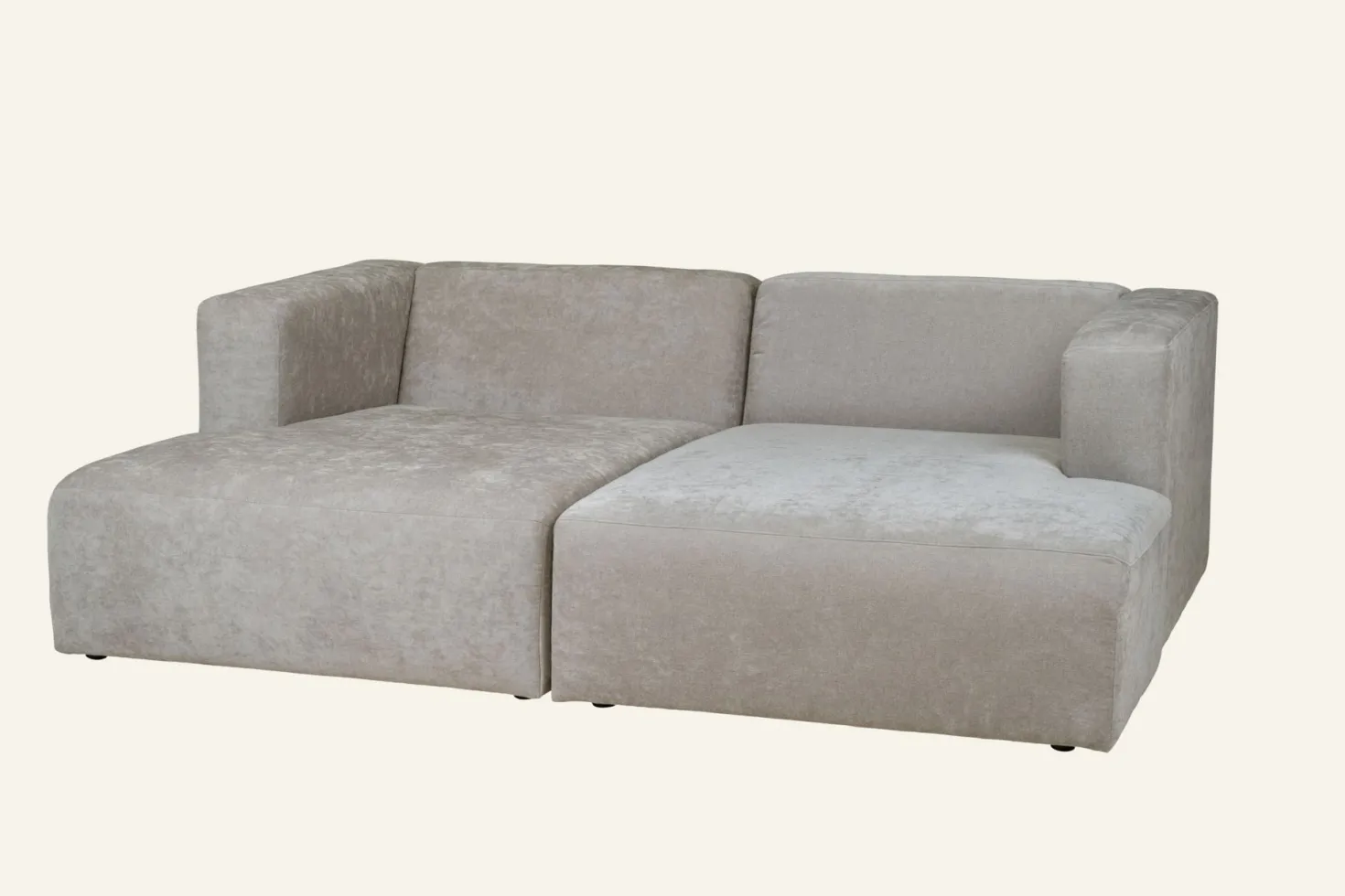 Modul schäslong höger grå - 114x154x73 cm