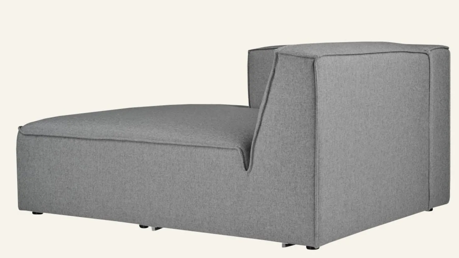 Modul schäslong vänster grå - 154x114x73 cm